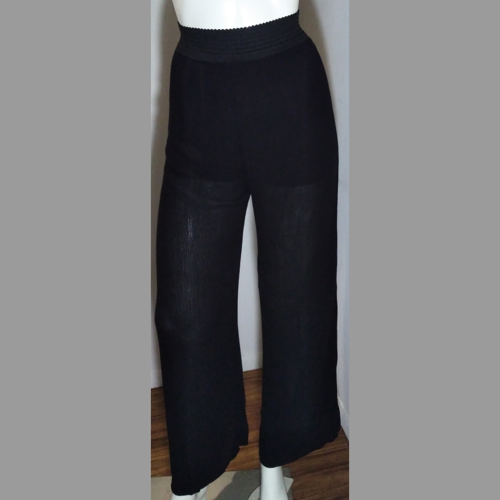 BLACK WIDE LEG PANTS